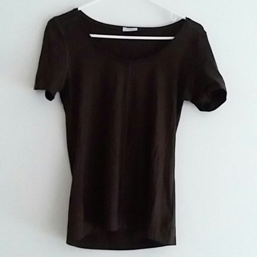 Akris Punto Shirt S/S Knit Switzerland 8 Dark Brown euc